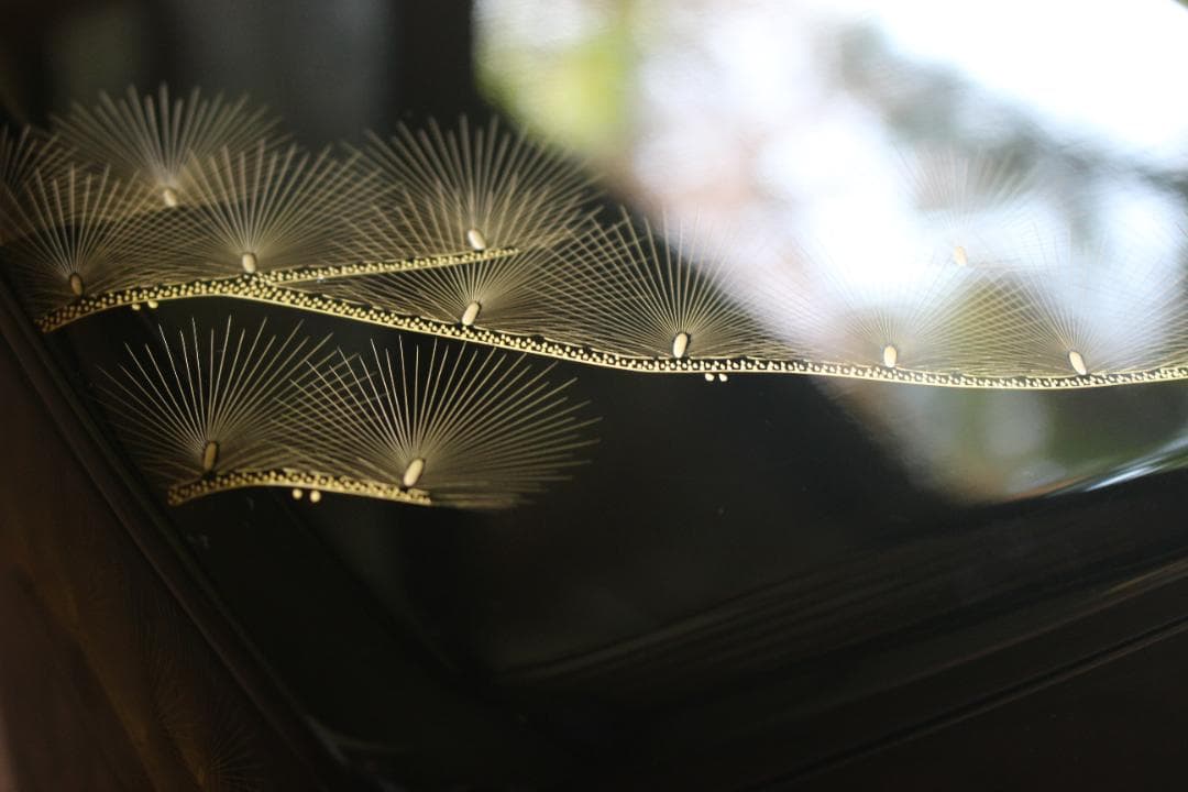 デッドストック！端正な内朱黒漆に極上松沈金の映える三段重（（検重箱お重