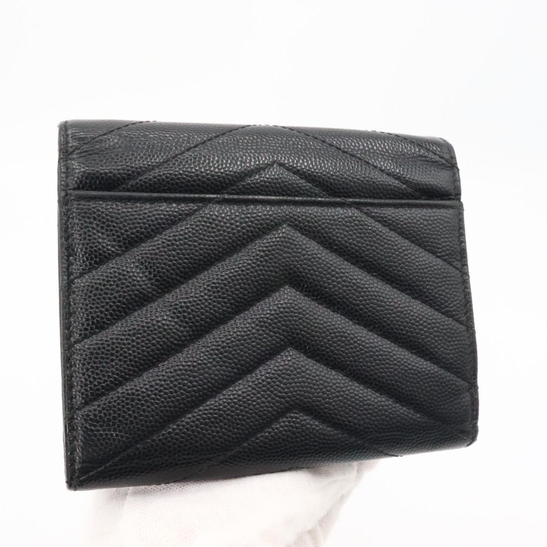 美品　サンローランパリ　YSL Vステッチ　折り財布　ブラック