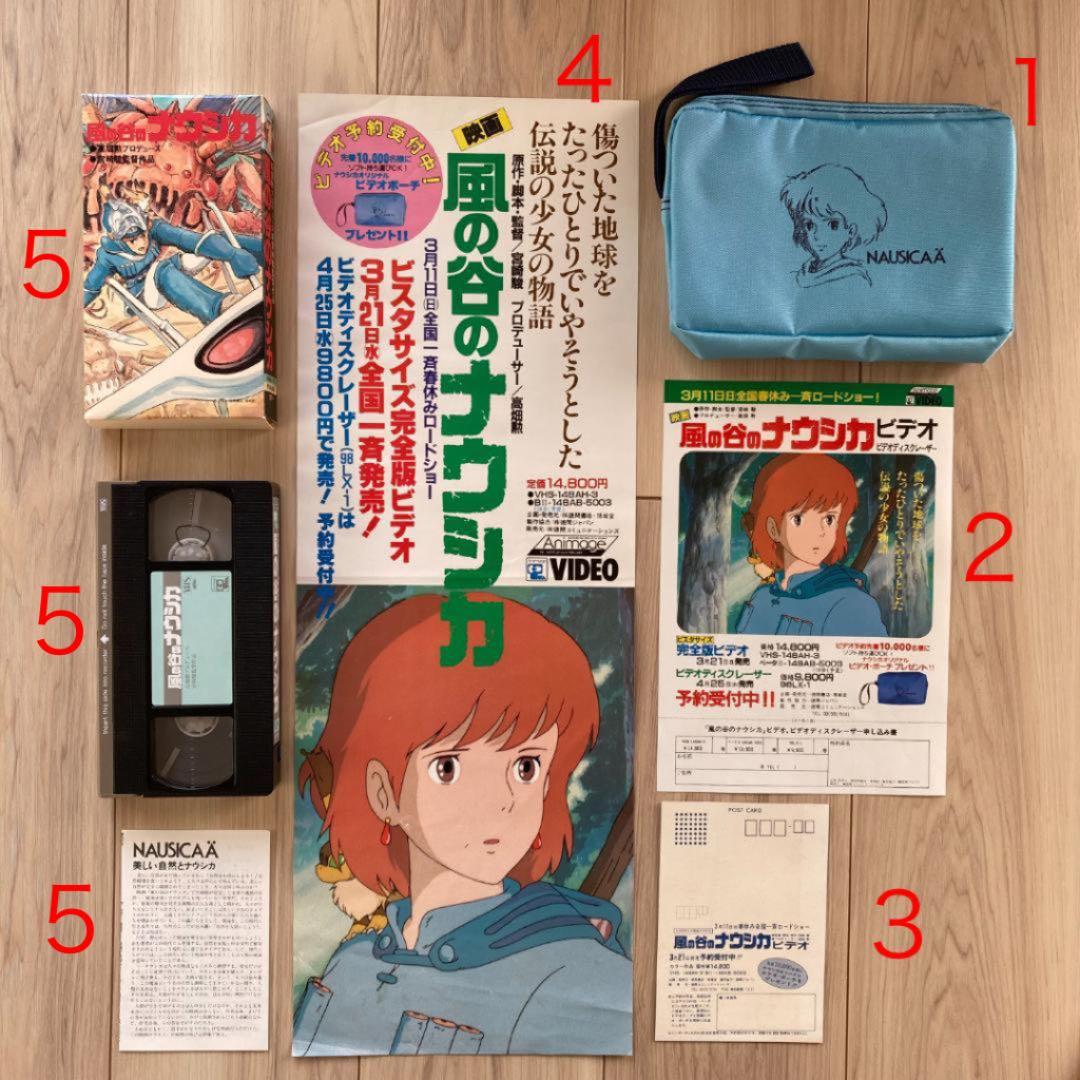 風の谷のナウシカ ビデオ 販促品 ポーチ　Aセット ◆非売品 美品 1984年物