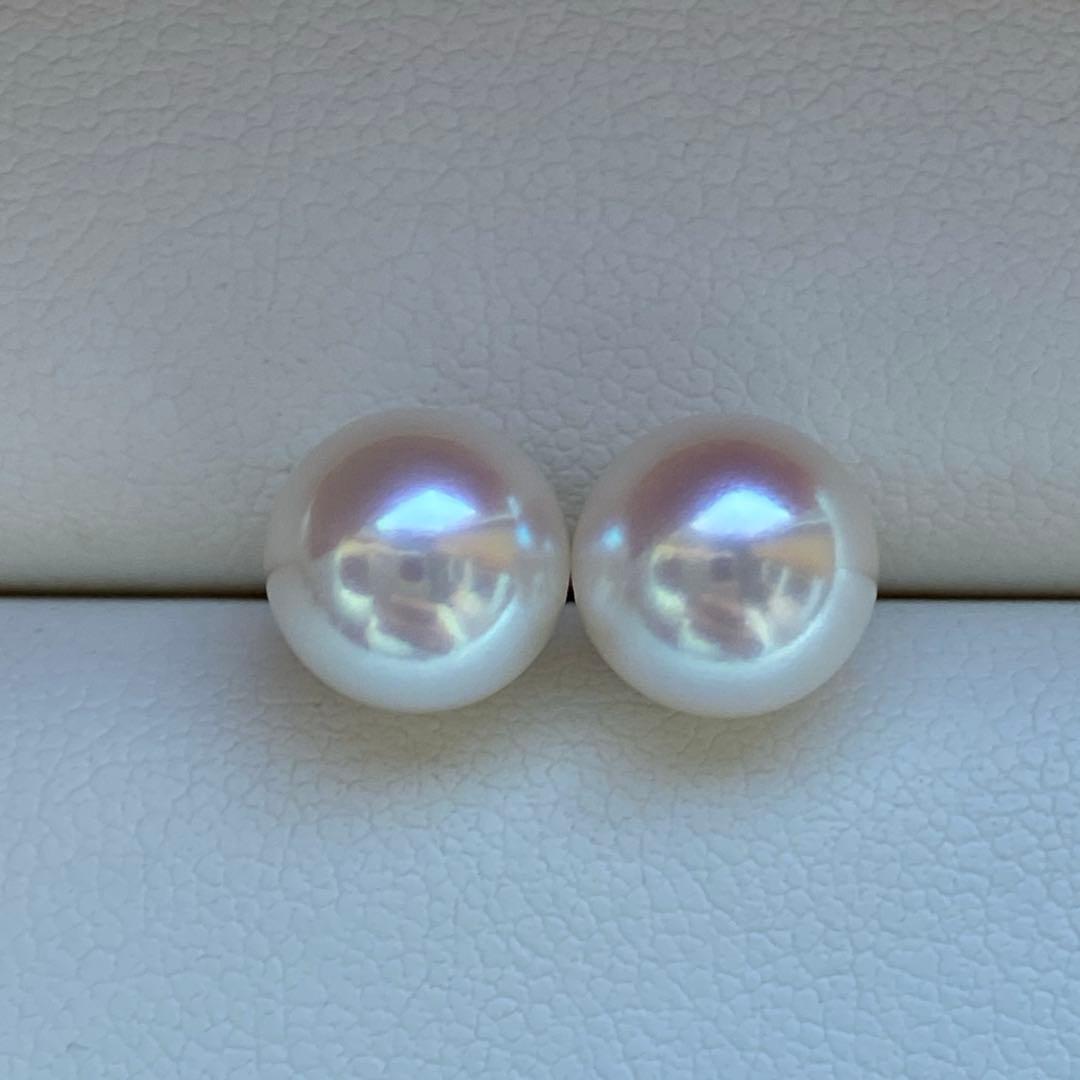 1943 美品❣️天女級のテリ❣️pt900❣️あこや真珠8mm ピアス　Aly手作