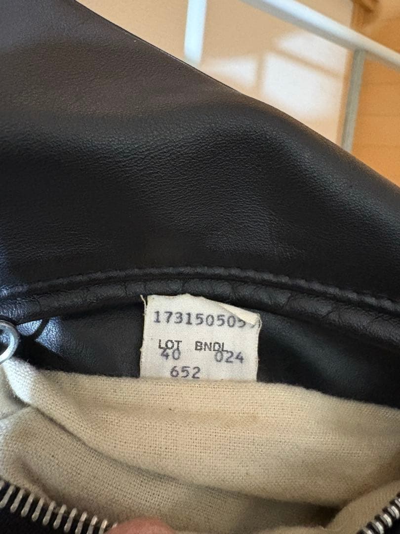 Schott ショット　652 ライダース　シングル　襟付き　ブラック　40