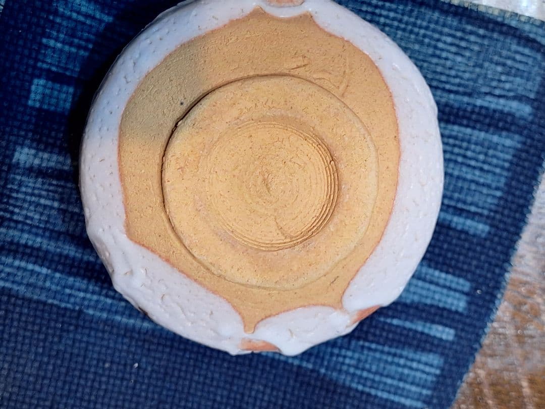 志野焼抹茶茶碗、重兵衛窯、佐藤重造作