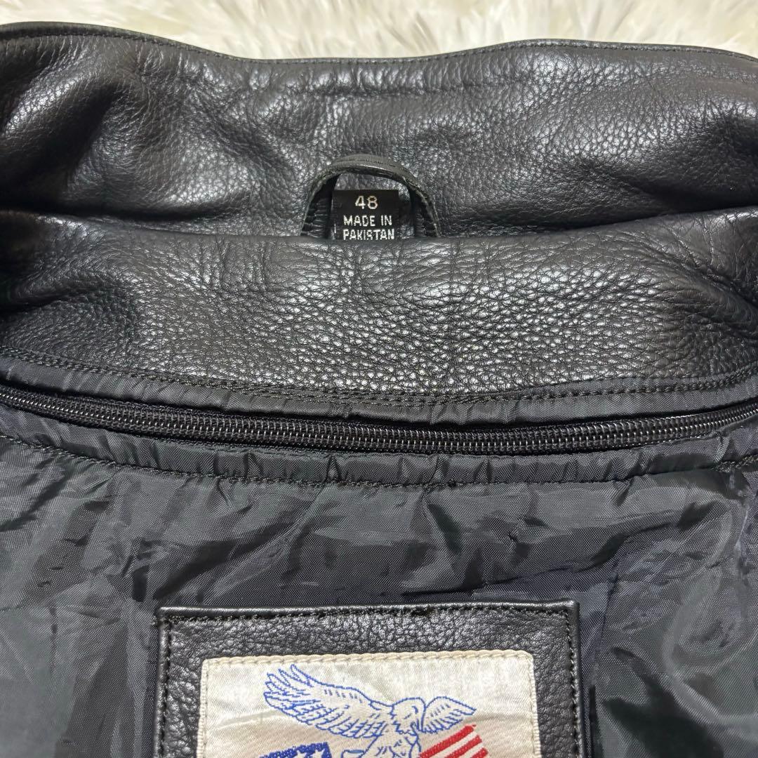 【稀少4XL】Excelled 本革　ライダースジャケット90s vintage