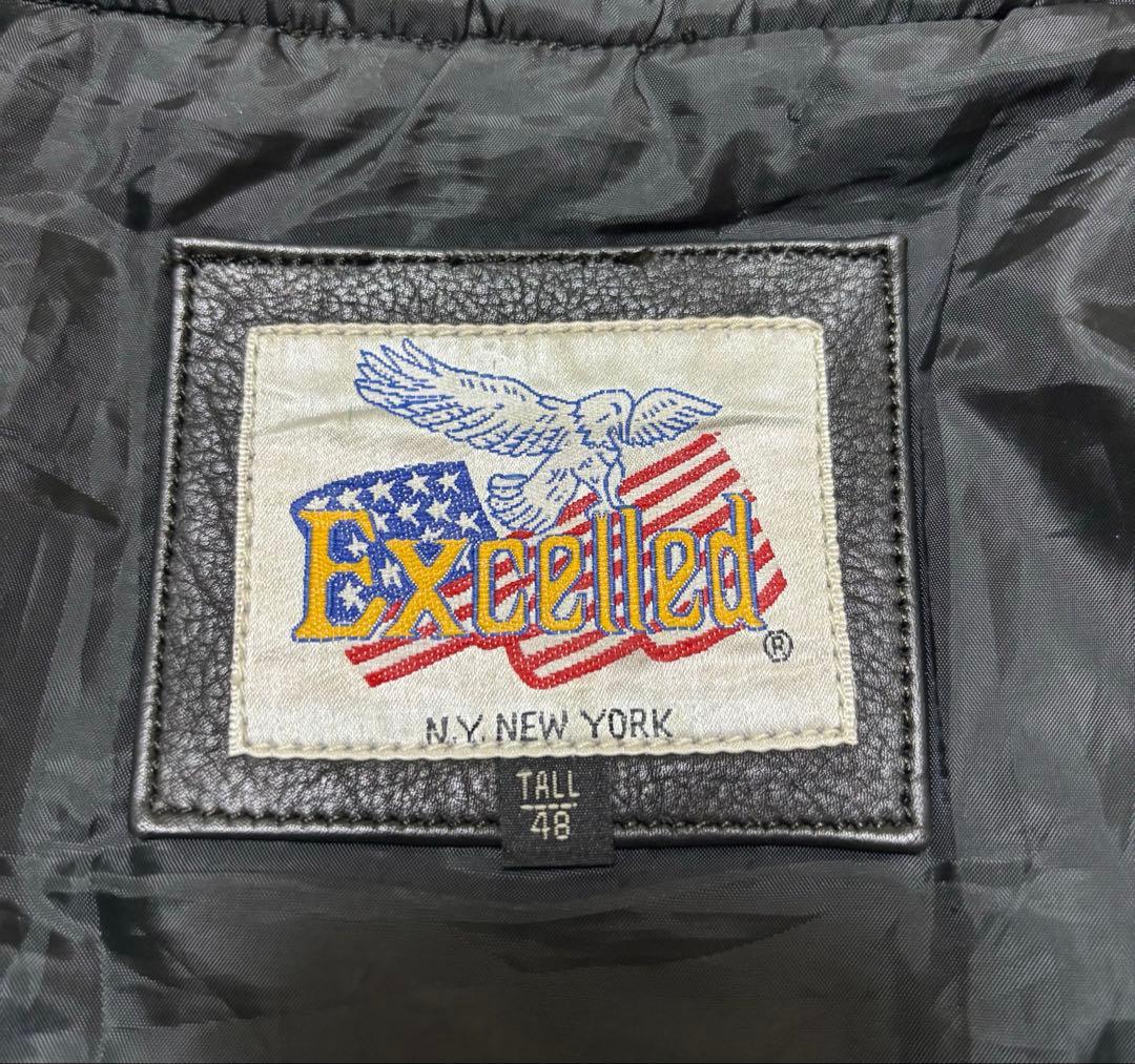 【稀少4XL】Excelled 本革　ライダースジャケット90s vintage