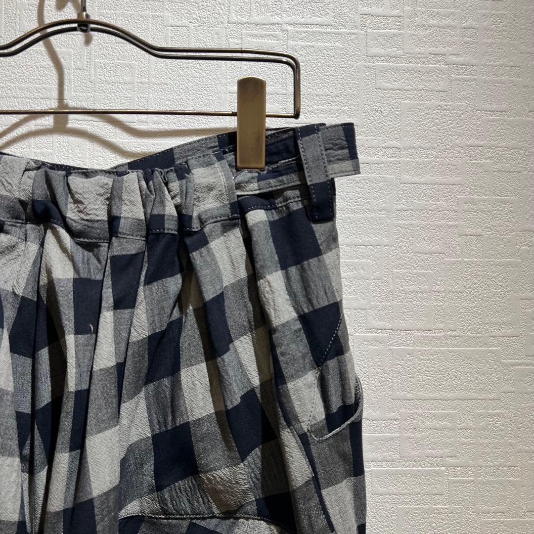 Y's チェック柄 サルエルパンツ ワイドパンツ