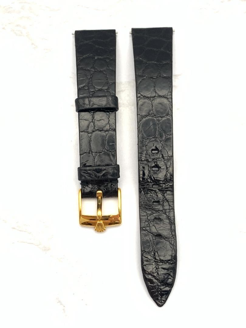 Rolex　ロレックス ブラック クロコダイルレザーベルト