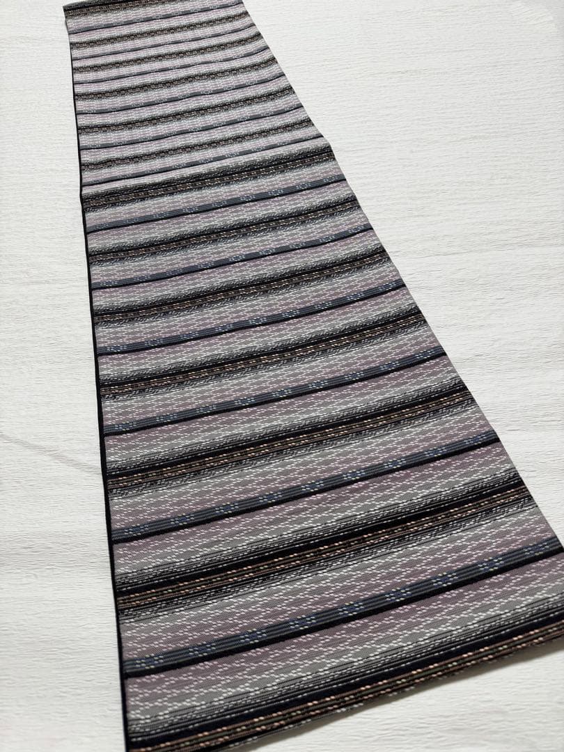 m-61 花織 袋帯 正絹 六通 美品