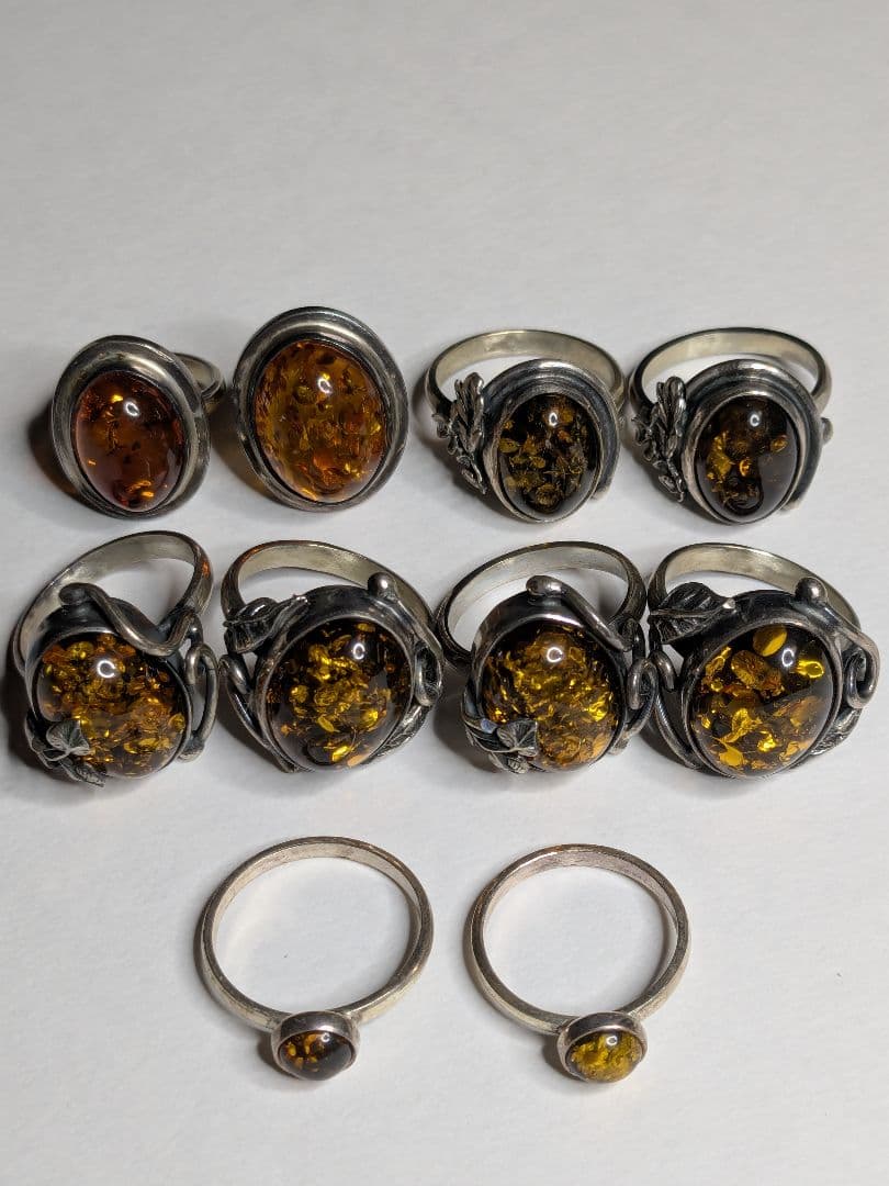 琥珀 シルバー 925 リング まとめ売り ヴィンテージ