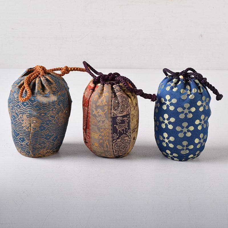 すみれ　織部焼　瀬戸焼　肩衝茶入　2点　仕覆3点　まとめて　C　7620