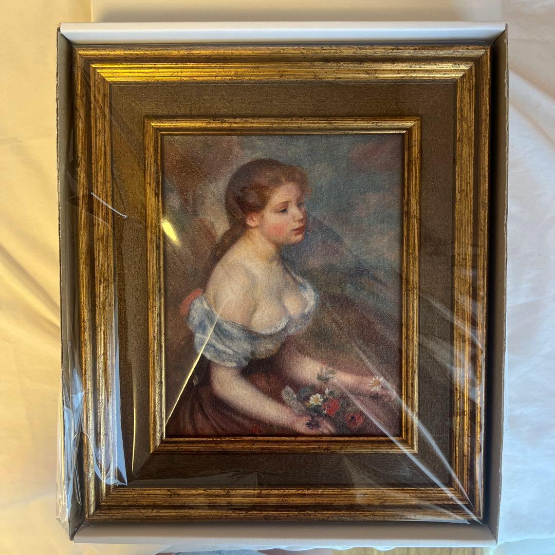 theMET ルノアール RENOIR 花をもつ少女　ヒナギクを持つ少女　額縁付