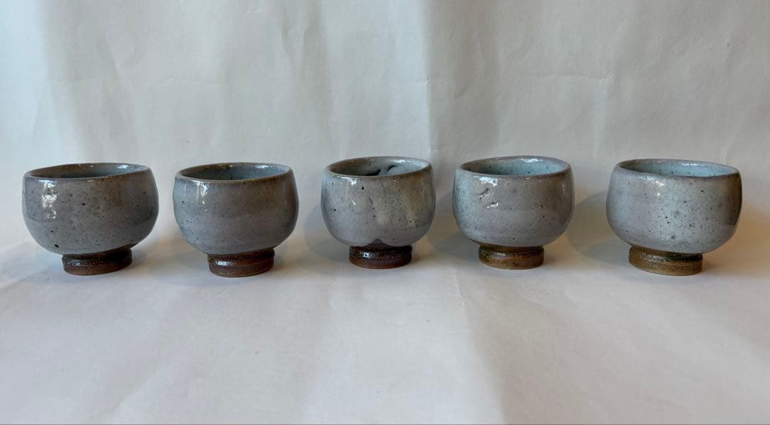 成井恒雄　汲み出し　湯呑み　益子焼　5客　未使用品