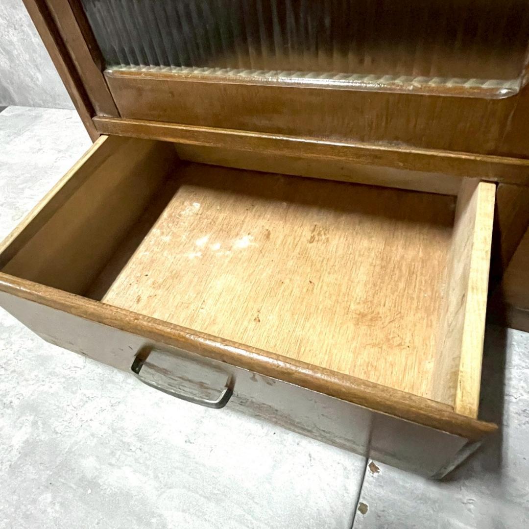 木製キャビネット ガラス扉 収納