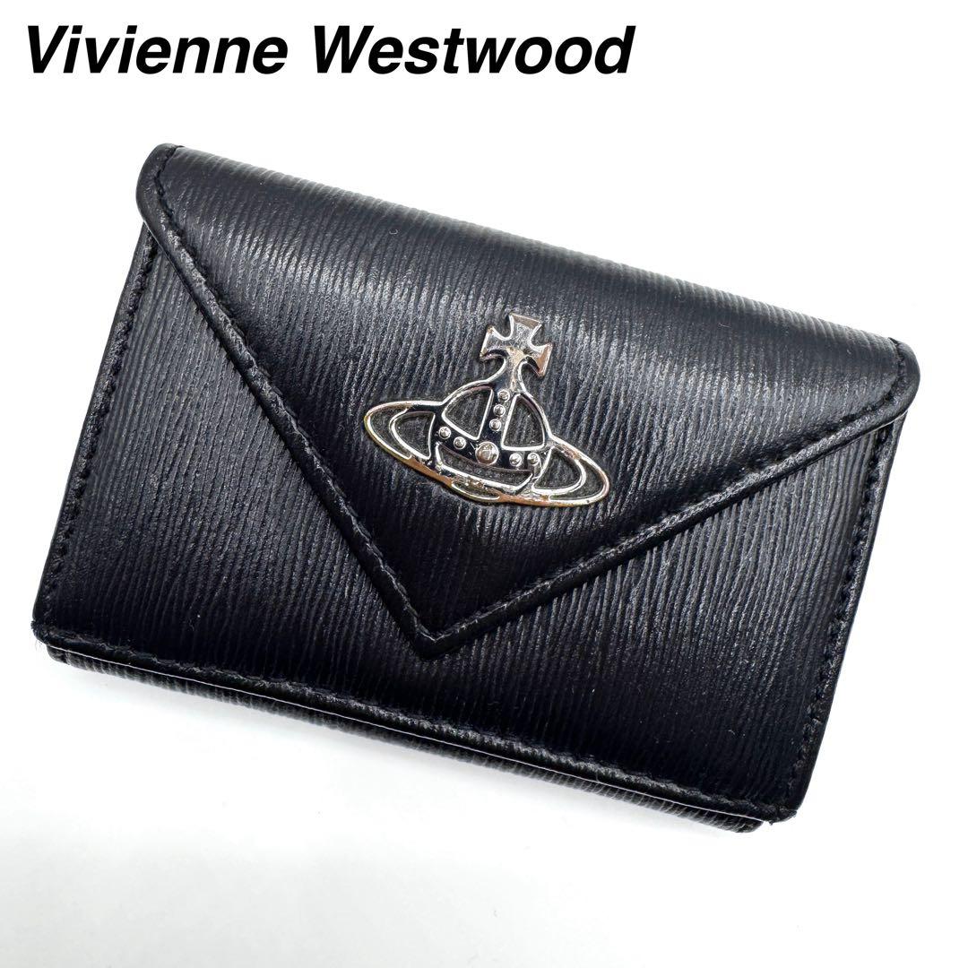 良品✨ヴィヴィアンウエストウッド　三つ折り財布　ヴィッテロムーブ　レザー　黒