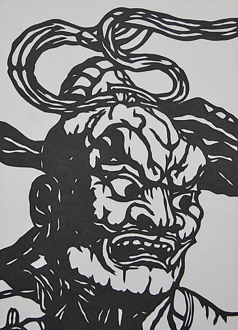 滝平二郎【東大寺南大門（仁王）】 切り絵