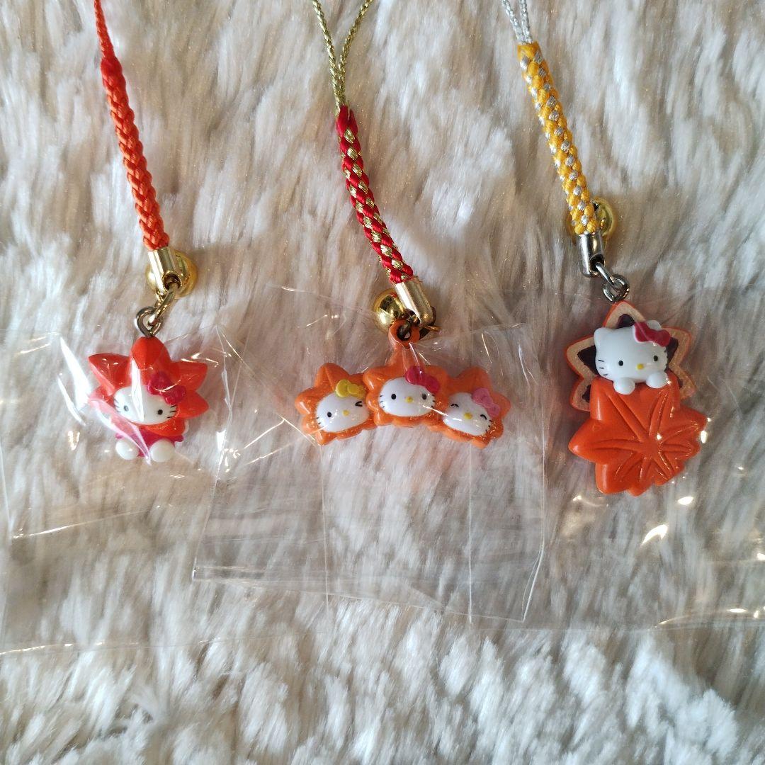 ご当地キティ 広島限定 もみじ饅頭 根付けストラップ 3つセット 希少 レア