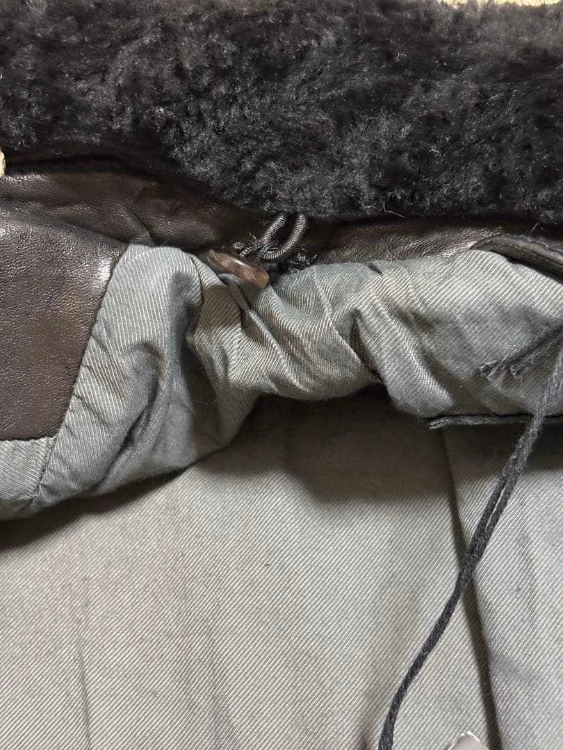 FAKTOR ホースレザー 襟ボア ライダース ホースレザー S BLACK 黒