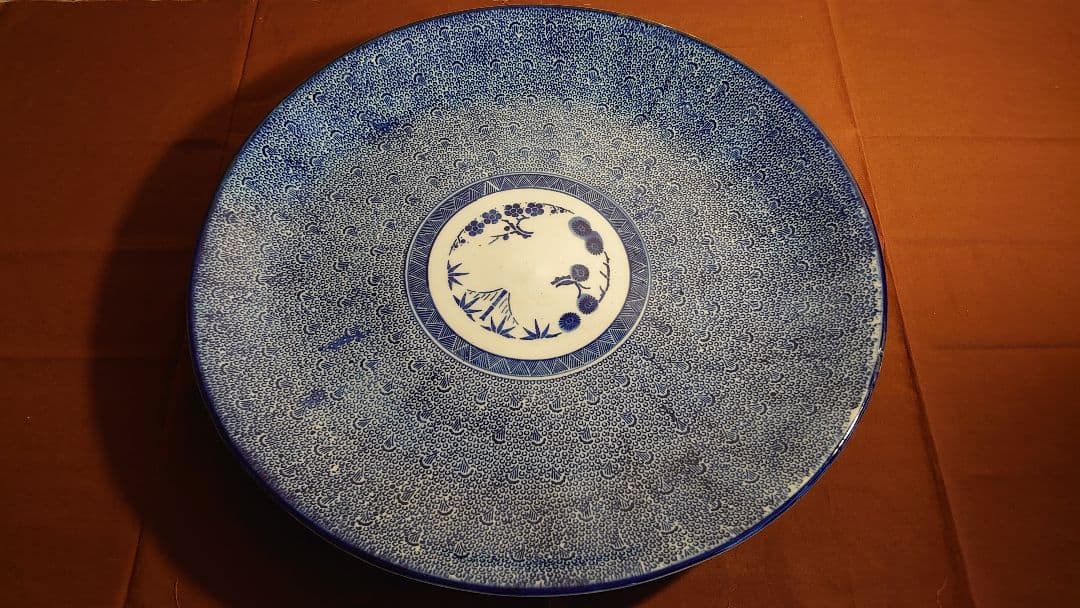 古伊万里　伊万里　大皿　微塵唐草　蛸唐草　尺4寸　鑑賞陶器　蔵出し　１客