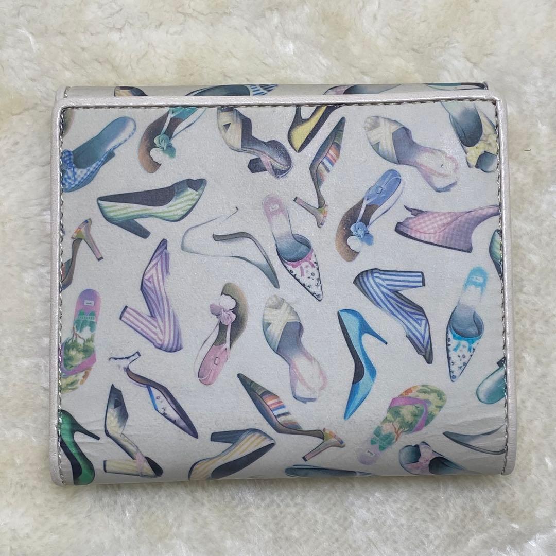 付属品完備❗️新品未使用✨ポールスミス三つ折り財布レザー総柄マルチカラーWホック