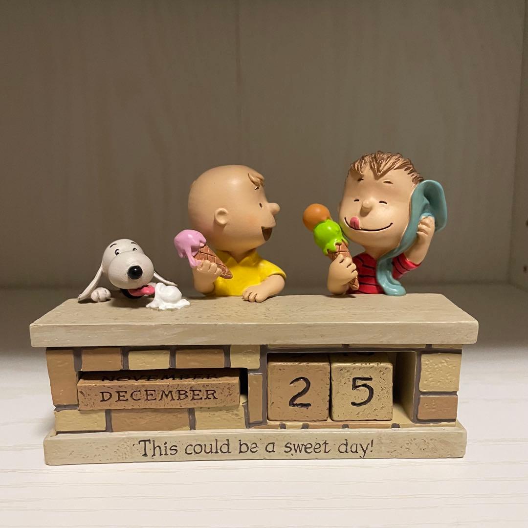 【gk】スヌーピー 万年カレンダー PEANUTS ジムショア 置物