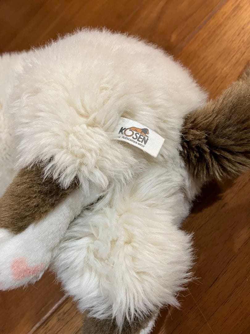 KOSEN 猫のぬいぐるみ 白と茶色