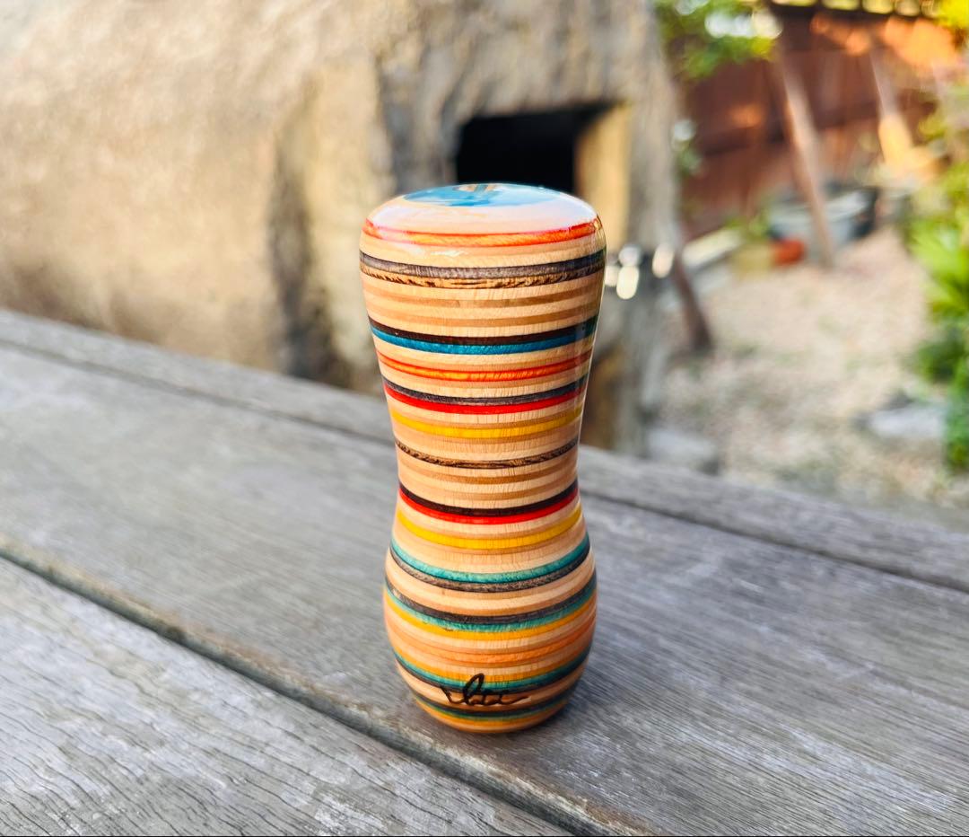 スケボーシフトノブ　寄木　リメイク　ハンドメイド