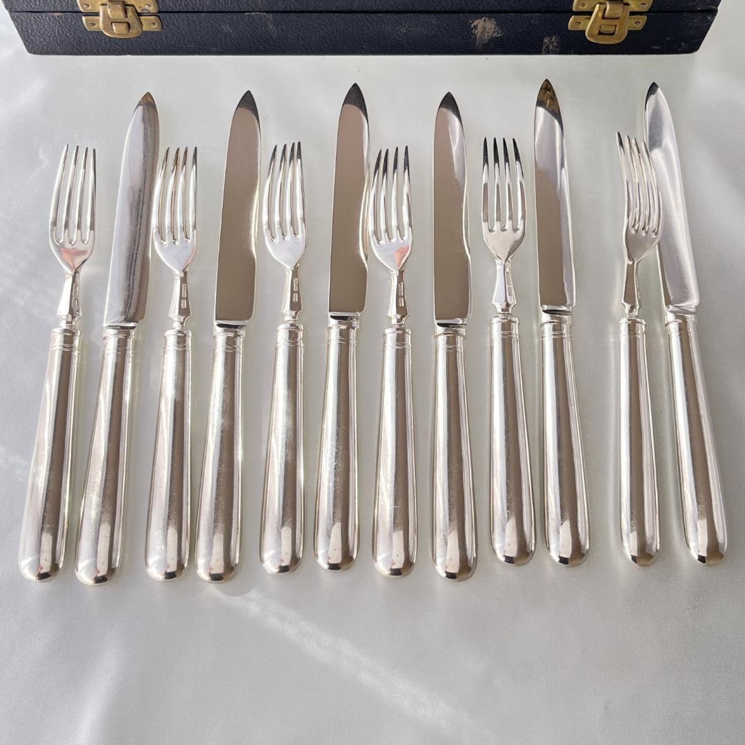 【Maple & Co.】デザートセットナイフ / フォーク 12本 ケース