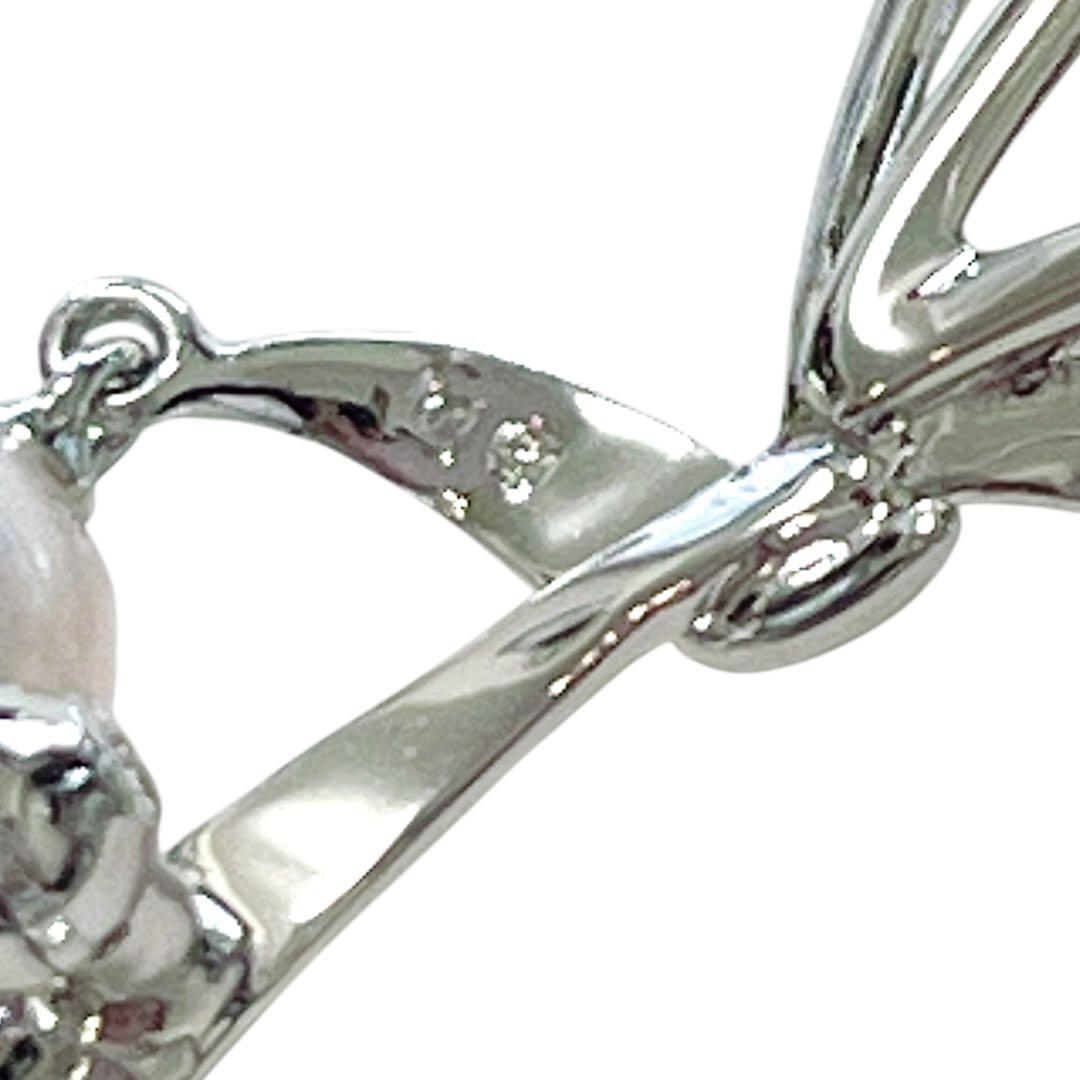 【極美品】MIKIMOTO ブローチ アコヤ真珠 スイングデザイン リボン