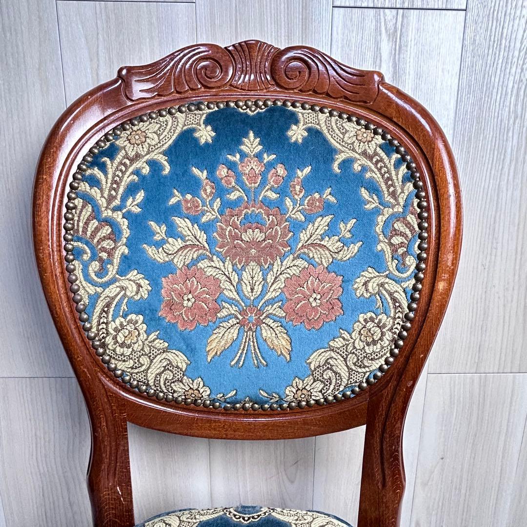 【アンティーク調】椅子 2脚セットダイニングチェア　猫脚 引き取り限定