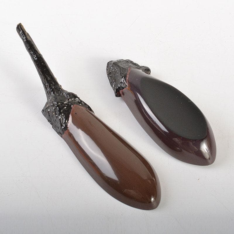 茶道具　輪島塗名工　細川幽斎造　茄子香合　共箱　V　6825