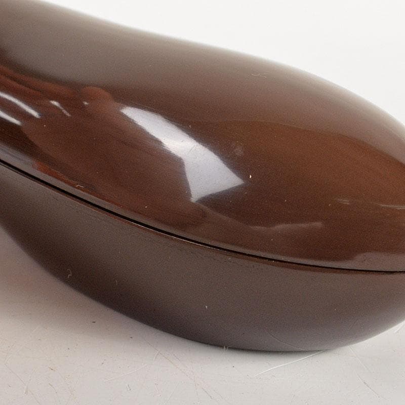 茶道具　輪島塗名工　細川幽斎造　茄子香合　共箱　V　6825