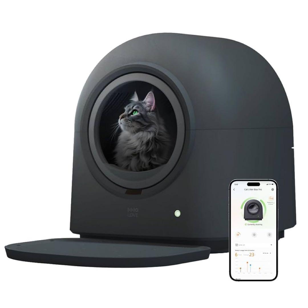 HHOLOVE全自動猫トイレ AI搭載センサー ダブル脱臭 PIR検知 多頭飼い