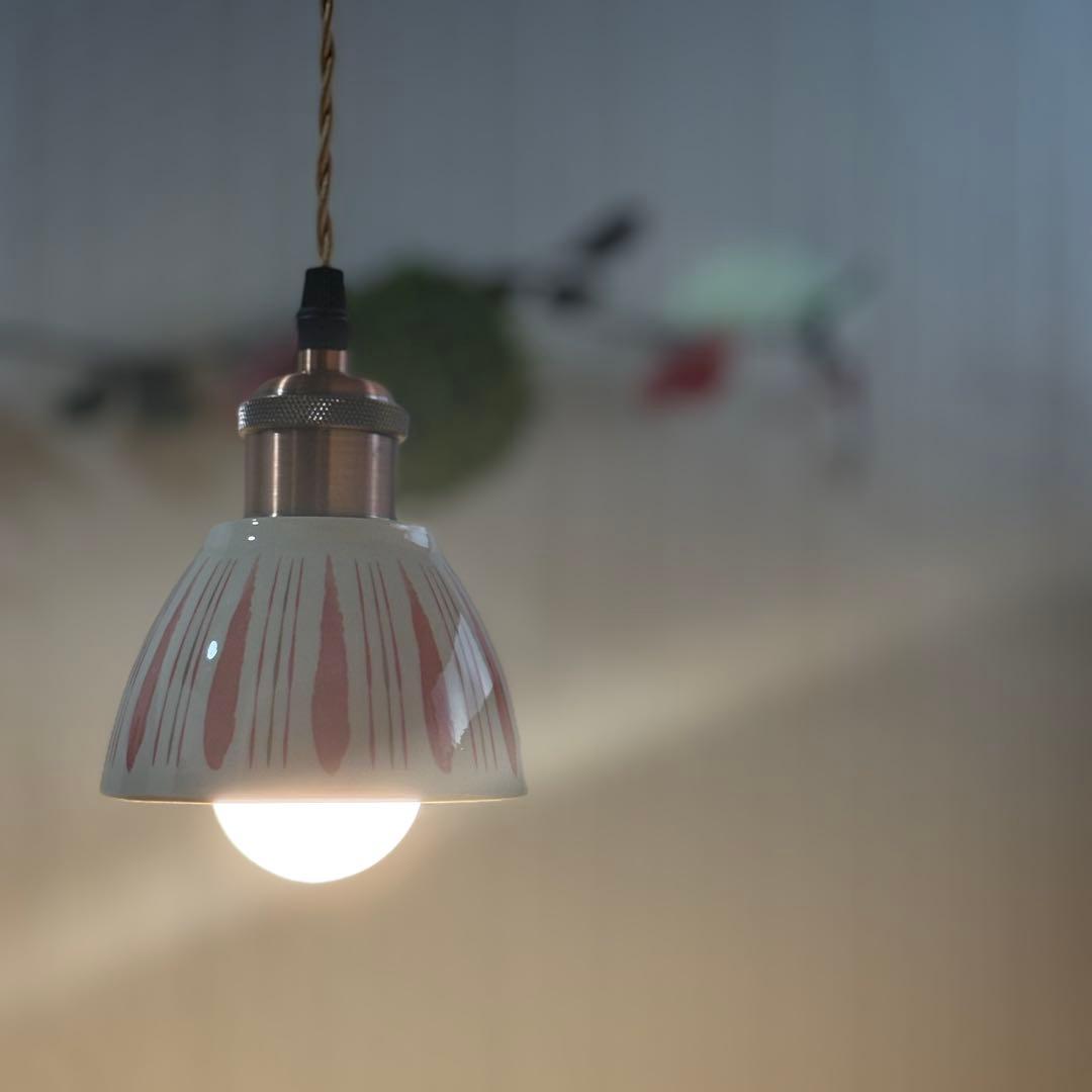 逆さ ペンダントライト　おしゃれ照明　ハンドメイド　縦縞　シーリング　ライト