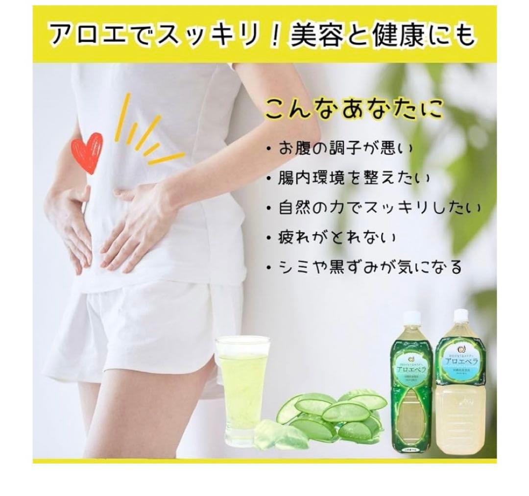 沖縄県産アロエベラ　ジュース 葉肉入り 2L☓2本