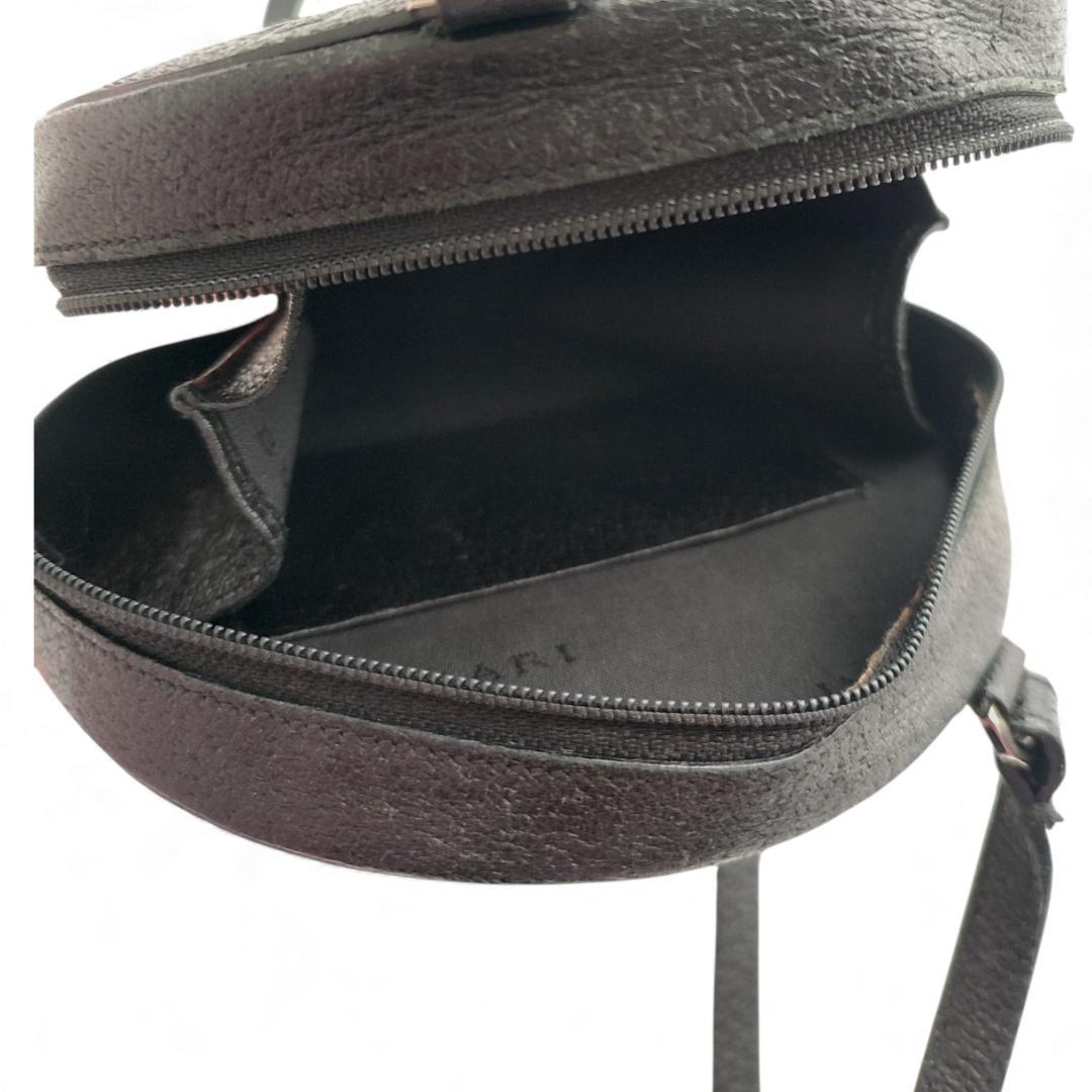 超美品 ブルガリ ミニ ショルダーバッグ ビーゼロワン ロゴ レザー ブラック