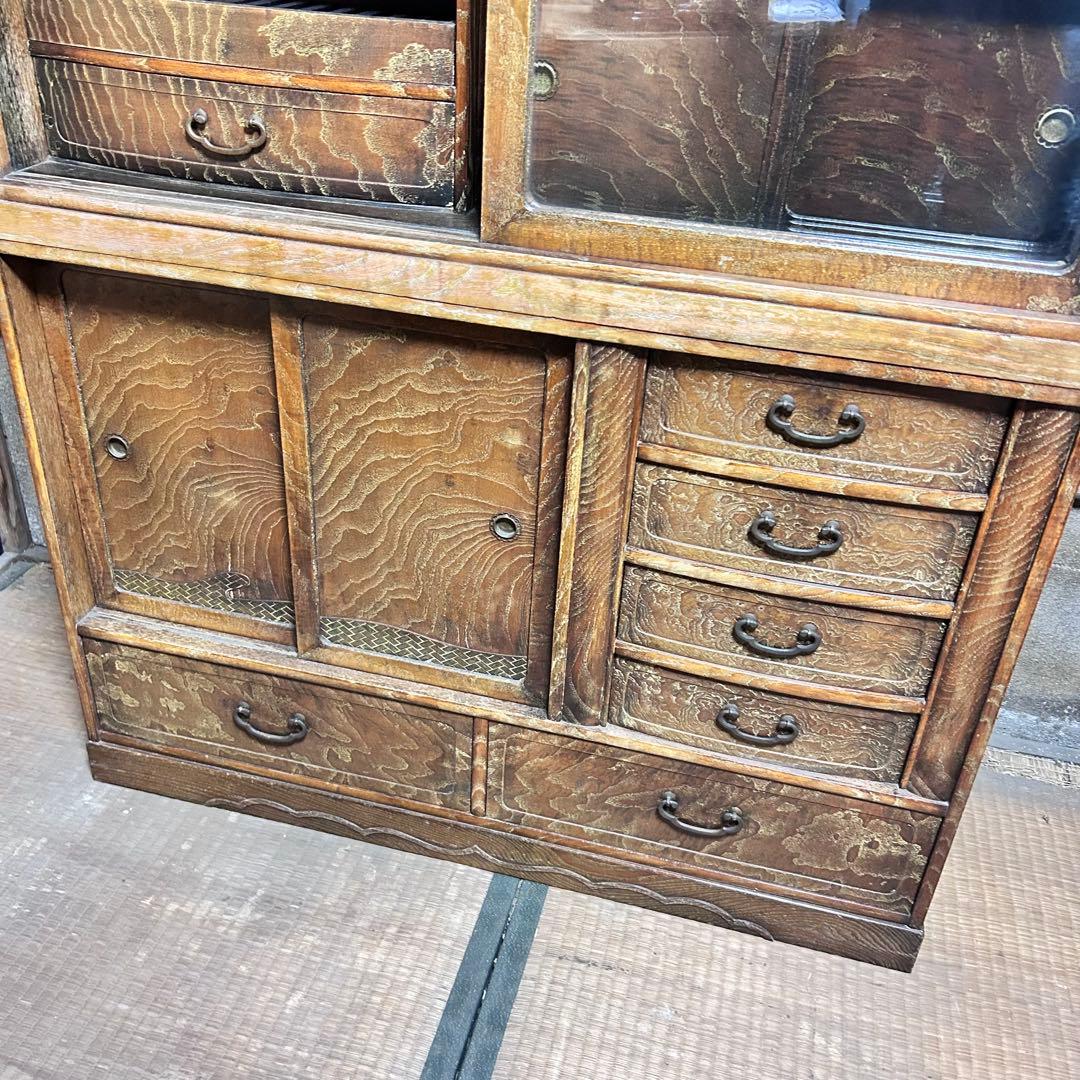 昭和レトロ 欅杢 茶箪笥 水屋箪笥 古民家家具