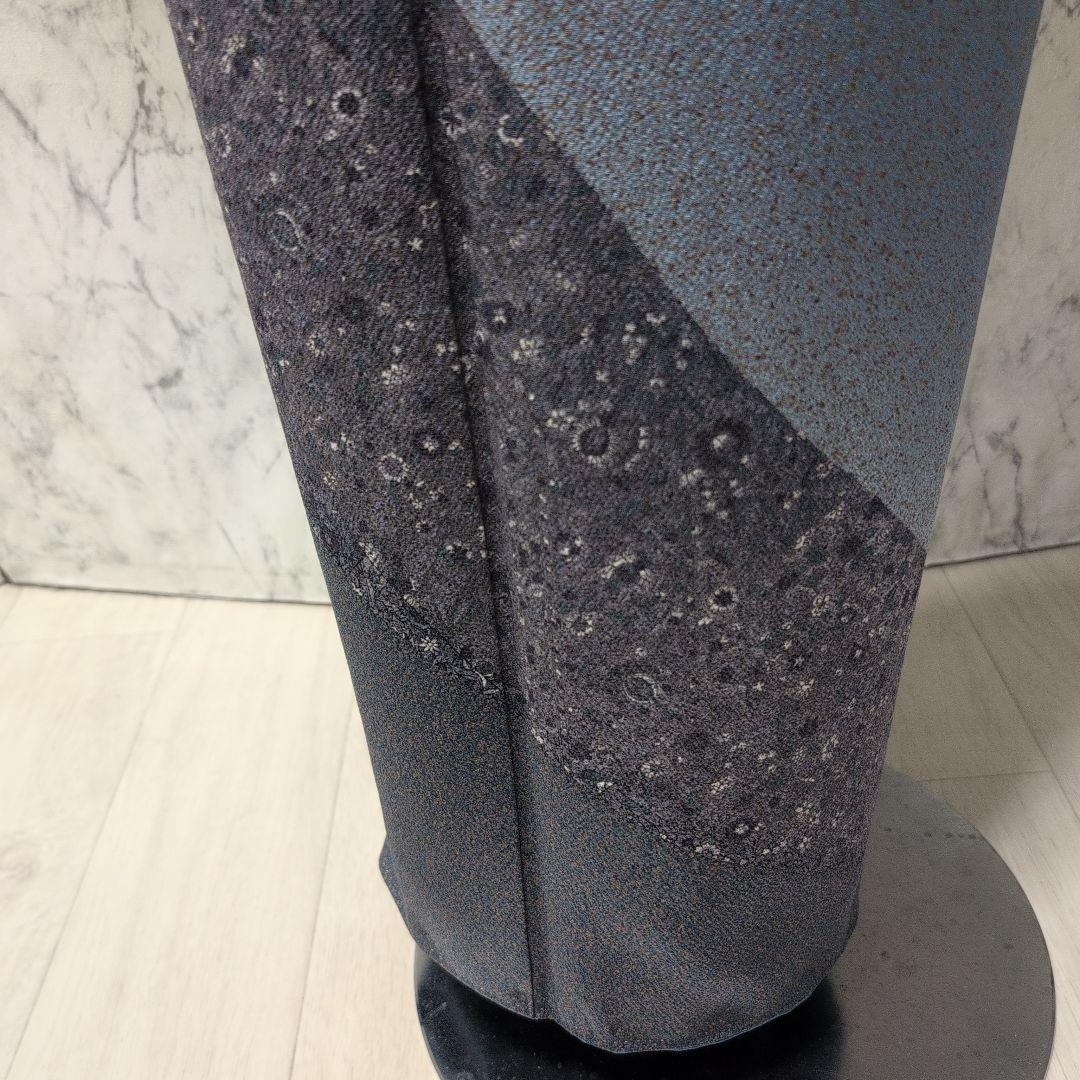 プロフ必読Happy様正絹青色 訪問着 片側模様 斜め柄