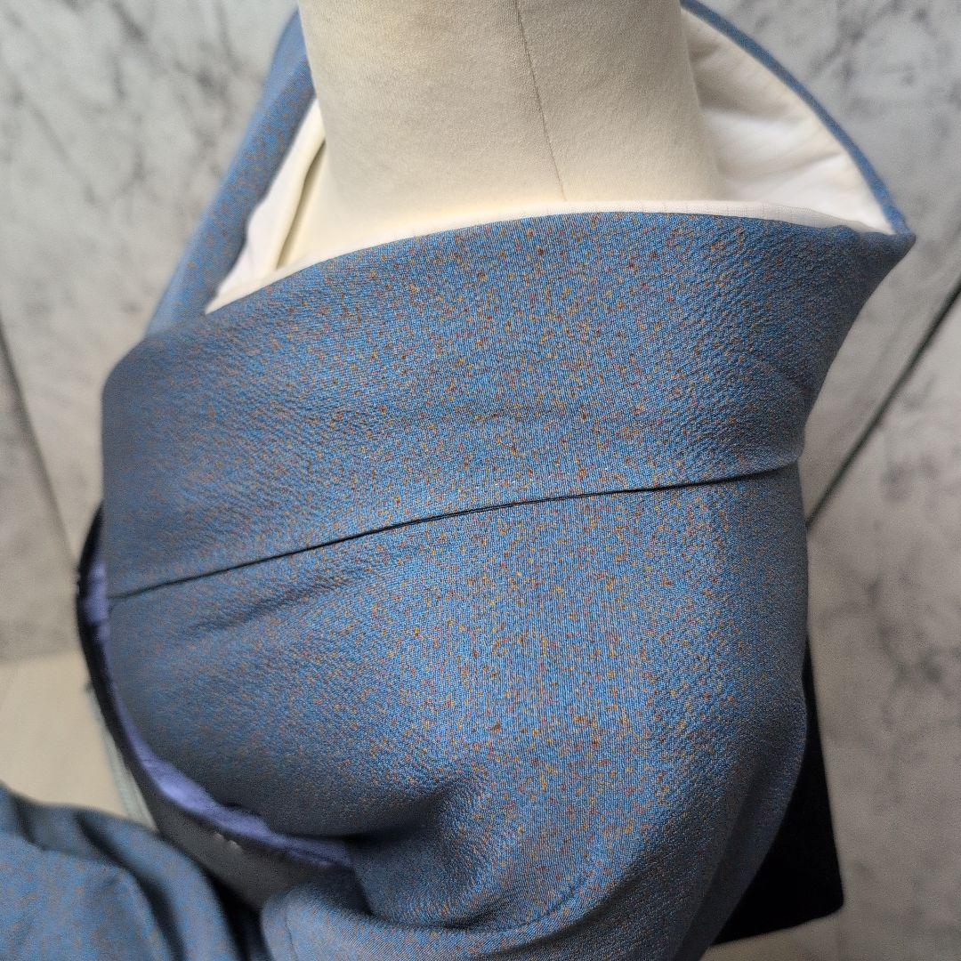 プロフ必読Happy様正絹青色 訪問着 片側模様 斜め柄