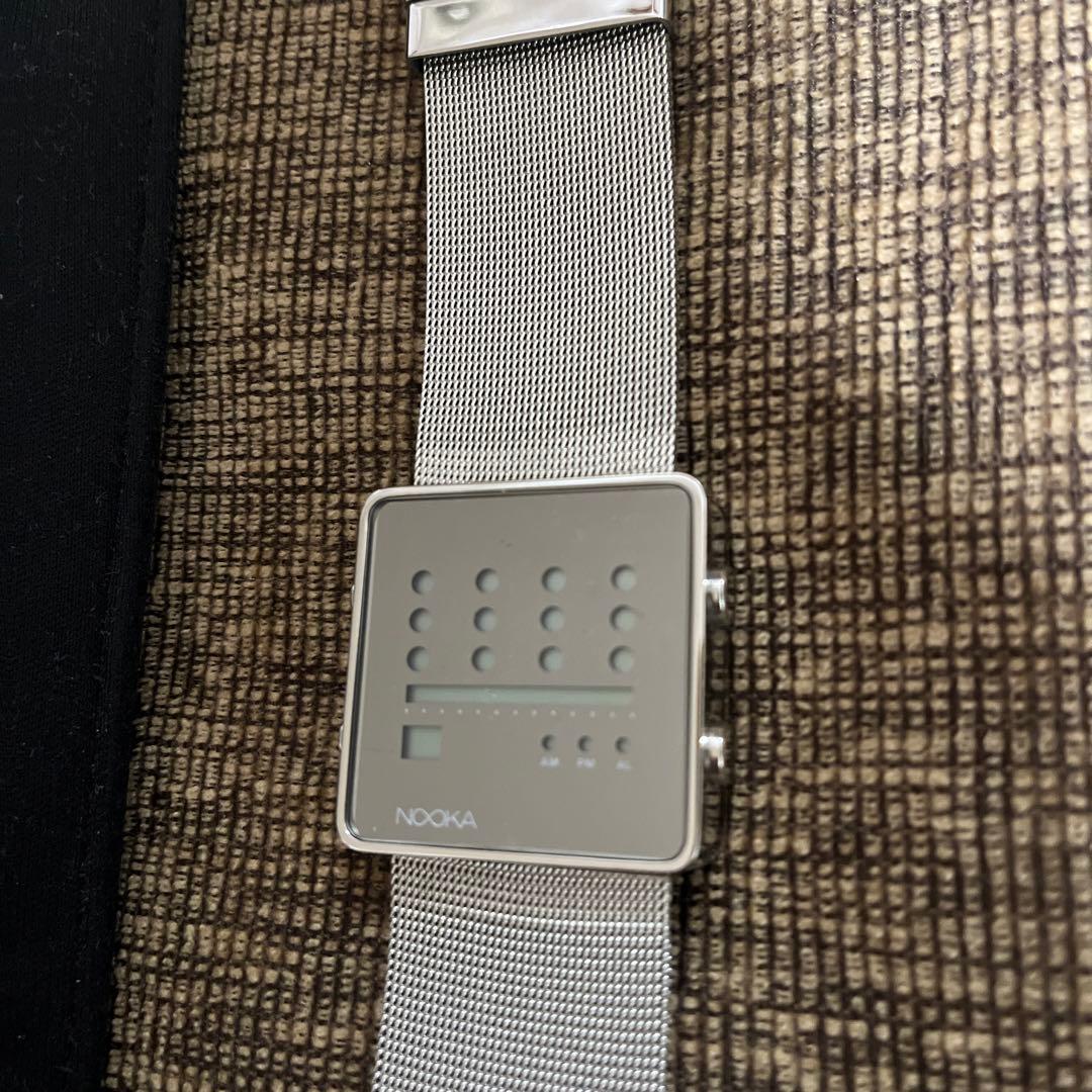 美品☆ NOOKA シルバー メッシュバンド 時計　アローズ