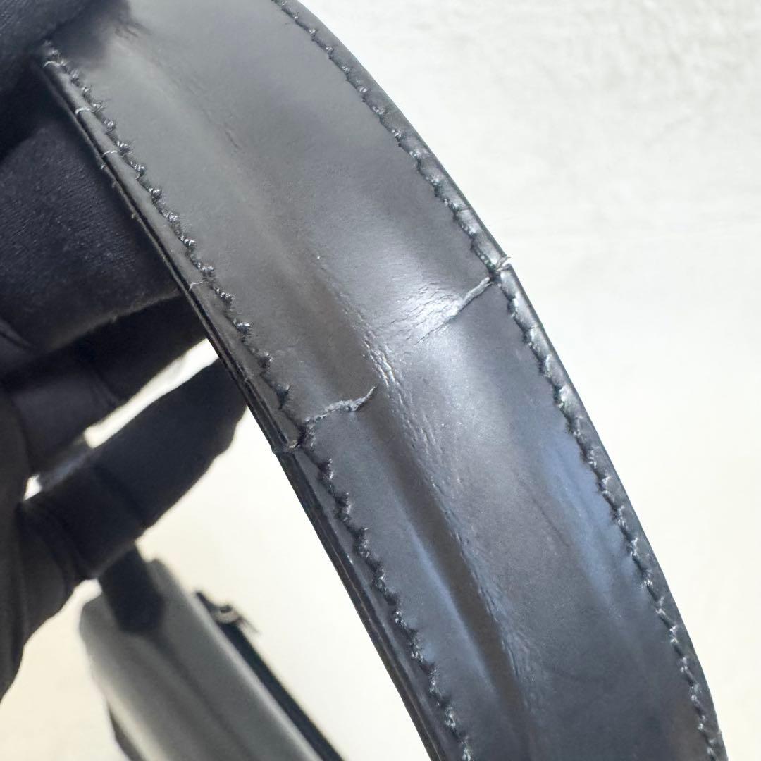 PRADA プラダ ショルダーバッグ ナイロン エナメル パテント 黒 ロゴ