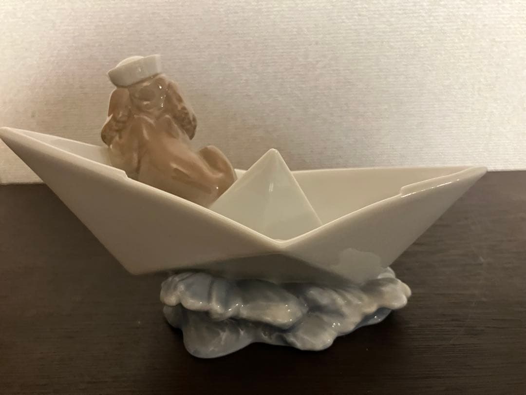 【むー】LLADRO / リヤドロ　犬　「お舟に乗って」