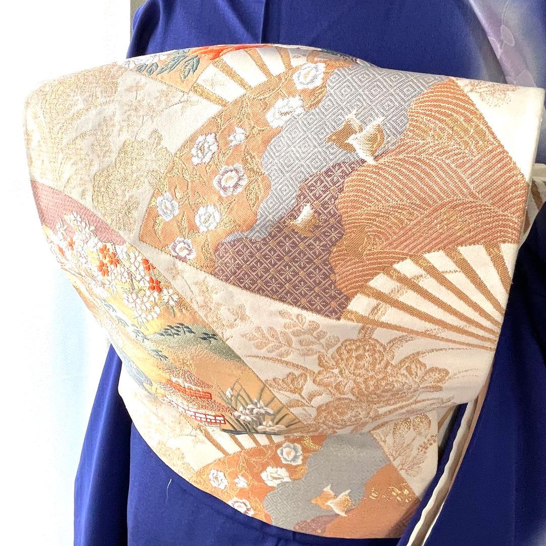 ブルー 友禅 4点 フルセット 訪問着 入学式 卒業式 入園式 春 秋 冬