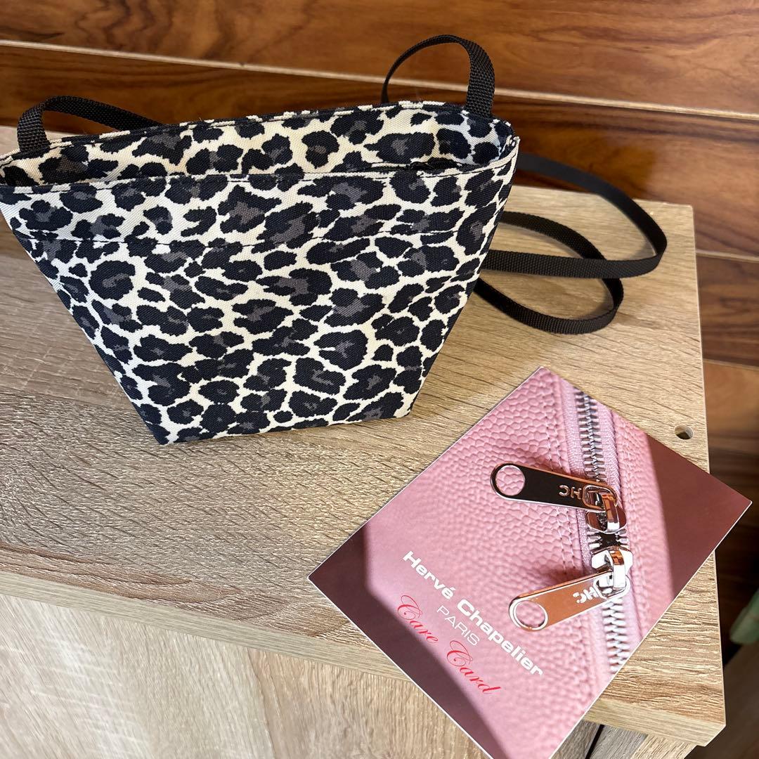 Hervé Chapelier ヒョウ柄ショルダーバッグ