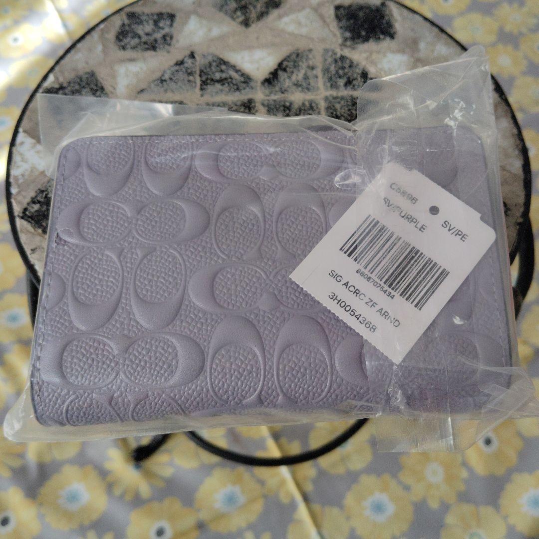 COACH ラベンダー 二つ折り財布 SIG ACRYCF ARI001