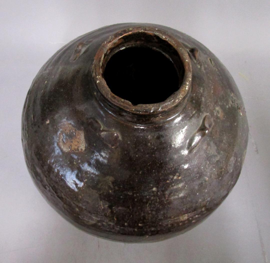 ビンテージ［褐釉四耳壷(かつゆうしじこ)］茶壷