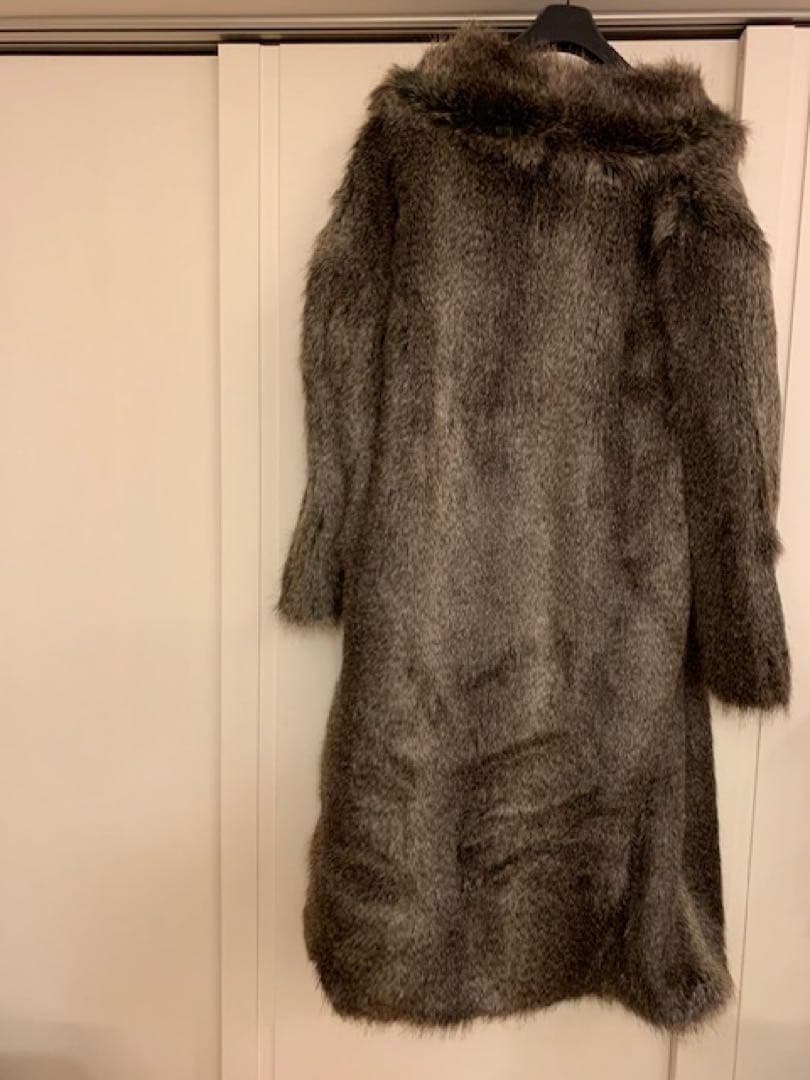 新品　Fashionable フード付きロングコート 茶系