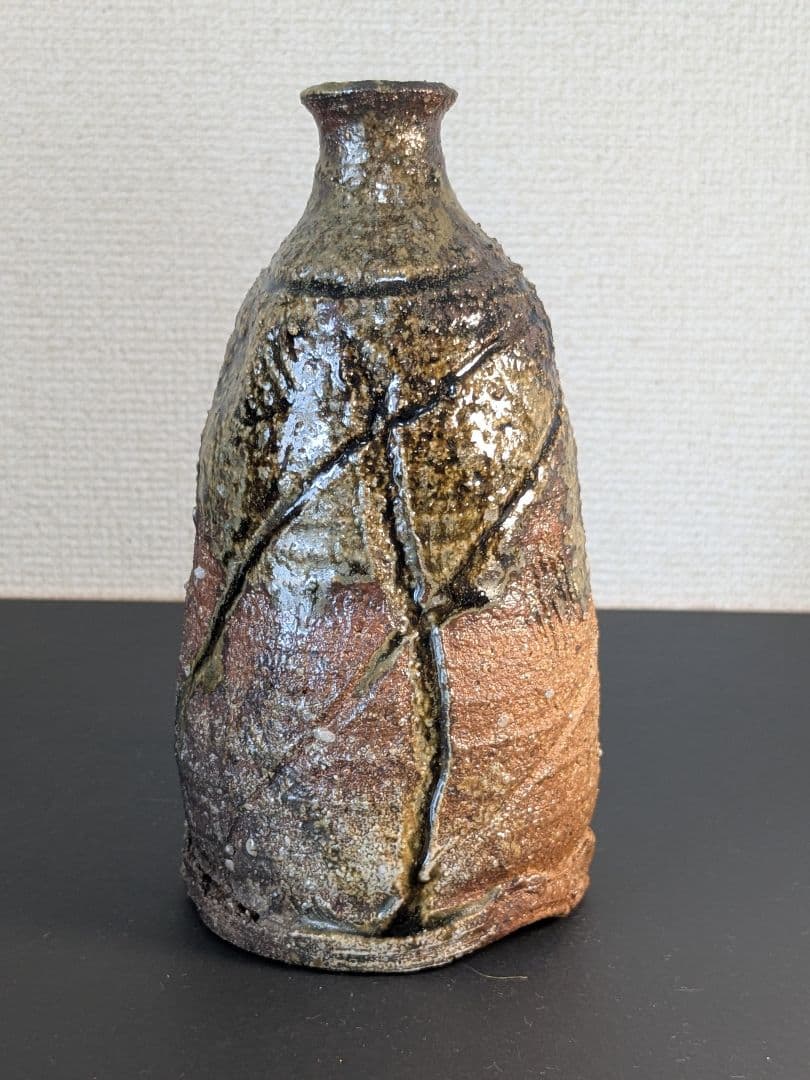 鈴木五郎　灰釉　壺　花入　瀬戸