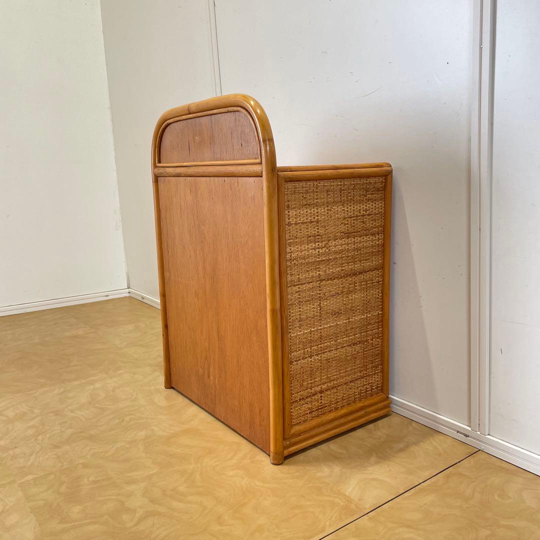 籐 ラタン 4段チェスト③ 引き出し 収納 タンス 箪笥 電話台 ビンテージ