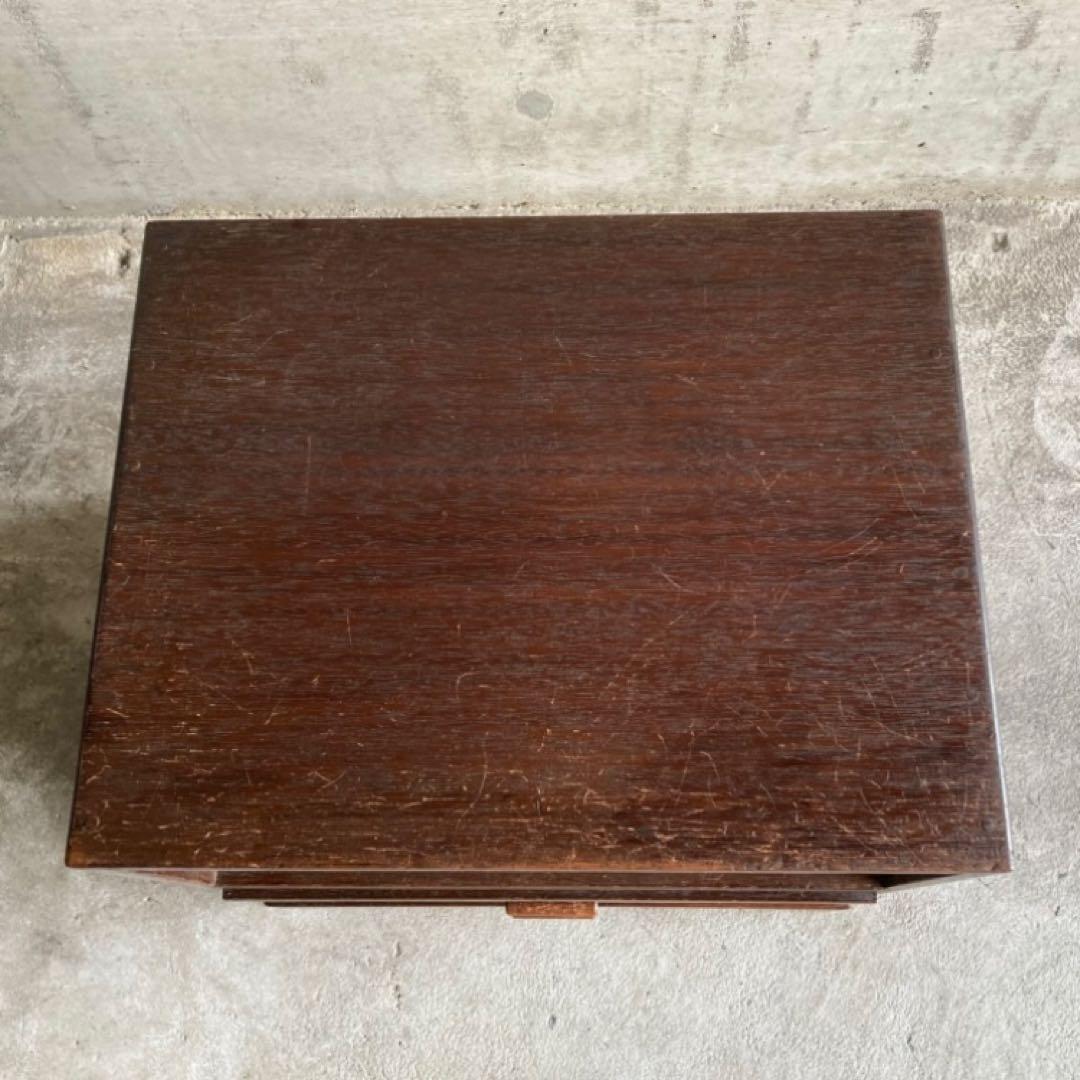 古い飾り棚 置物台 引き出し 収納 ラック チェスト キャビネット 木製 レトロ