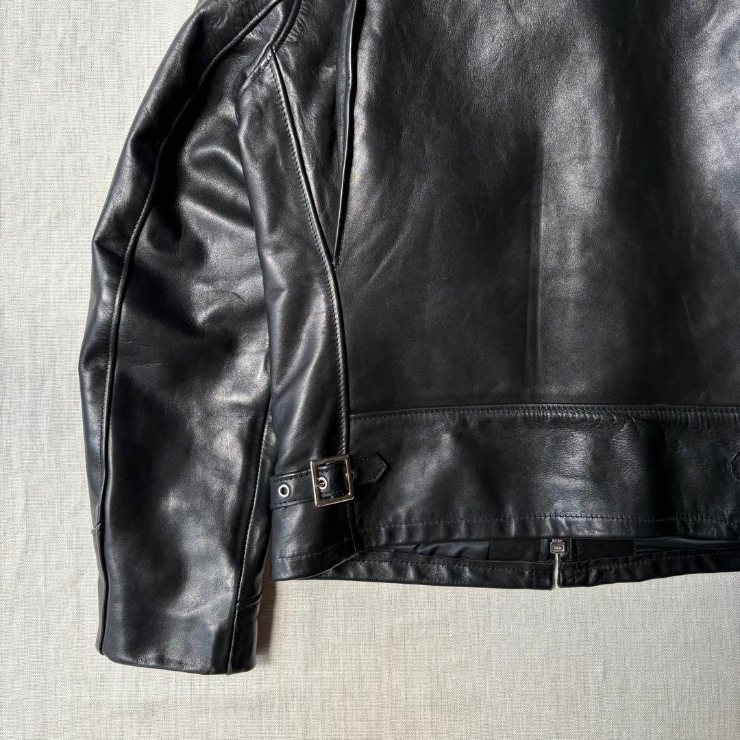 美品 Schott ショット7209 ブラック レザートラッカージャケット 36
