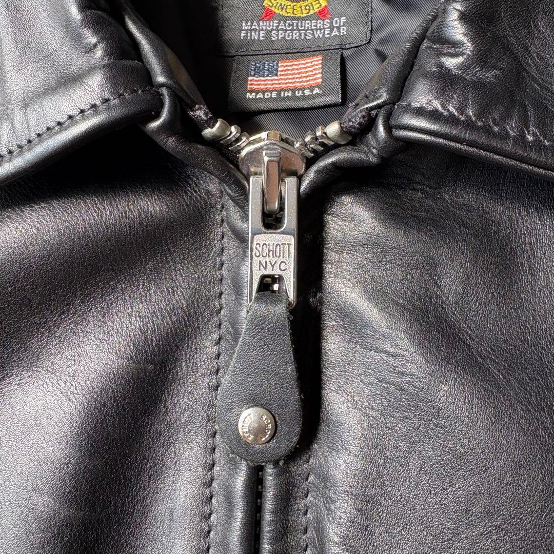 美品 Schott ショット7209 ブラック レザートラッカージャケット 36